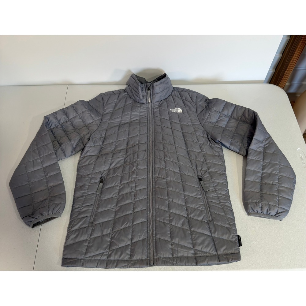 The North Face ThermoBall Puffer Jacket Grey Junior XL Full Zip Quilted Coat
